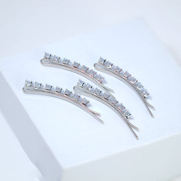 Cz Droplets Set Of 4 Bobby Pin, Bridal Hair Accessories, Bridesmaid Gift, Wedding Hair Accessory, Bridal Peach Hair Clip